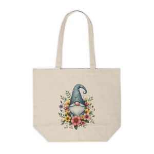 Spring Garden Gnome Custom Canvas Tote Bag